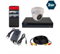 Комплект видеонаблюдения на 1 купольную 2 Мп камеру SEVEN KS-7611OW-2MP