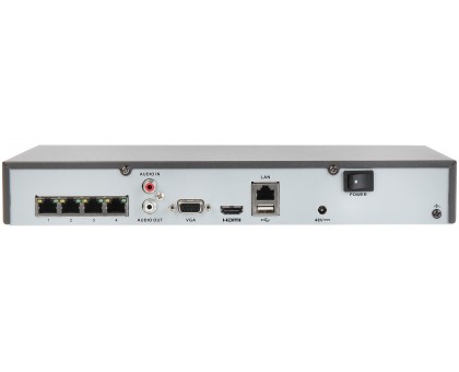 4-х канальный сетевой видеорегистратор c PoE Hikvision DS-7604NI-K1/4P(B)