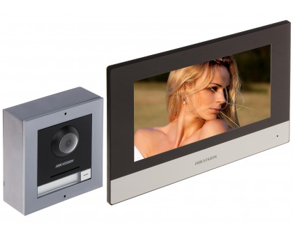 Комплект 2-х проводного видеодомофона Hikvision DS-KIS702-P